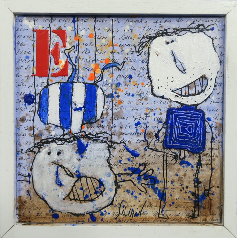 Christian Silvain: Gemengde techniek op doek, E - Ingelijst verkocht voor € 100!