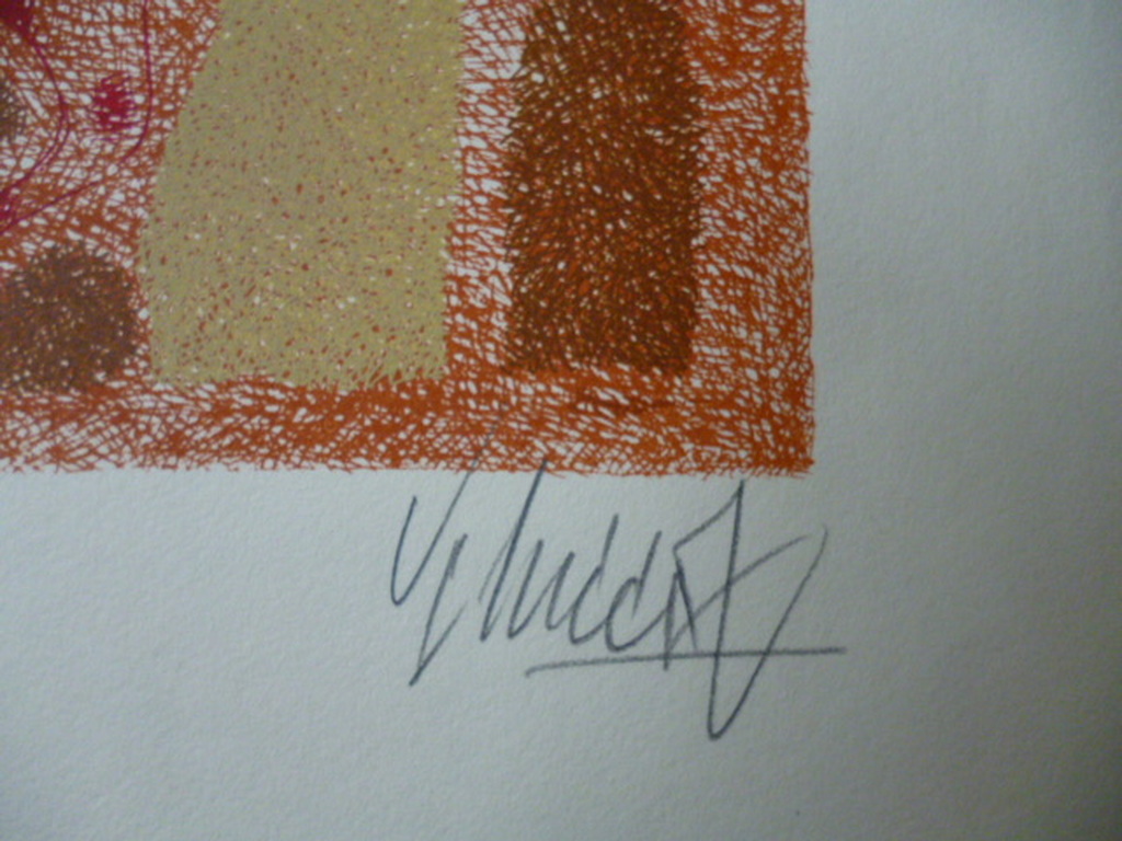 Yargo de Lucca - kleurenlitho - Beer met drie wolven kopen? Bied vanaf 25!