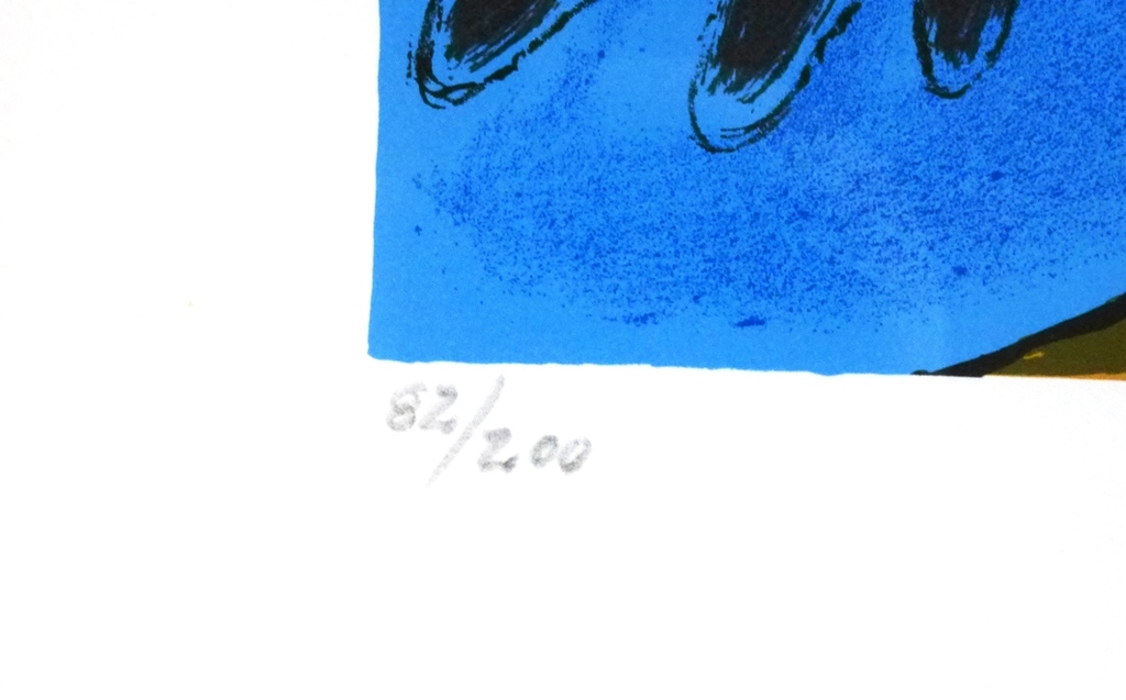 Corneille, ingelijste zeefdruk: L'amour au jour 2, handgesigneerd en genummerd kopen? Bied vanaf 375!