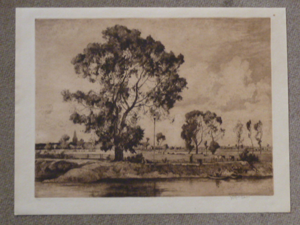 Hendrikus Elias Roodenburg  - ets - Bronkhorster veer bij Brummen kopen? Bied vanaf 100!