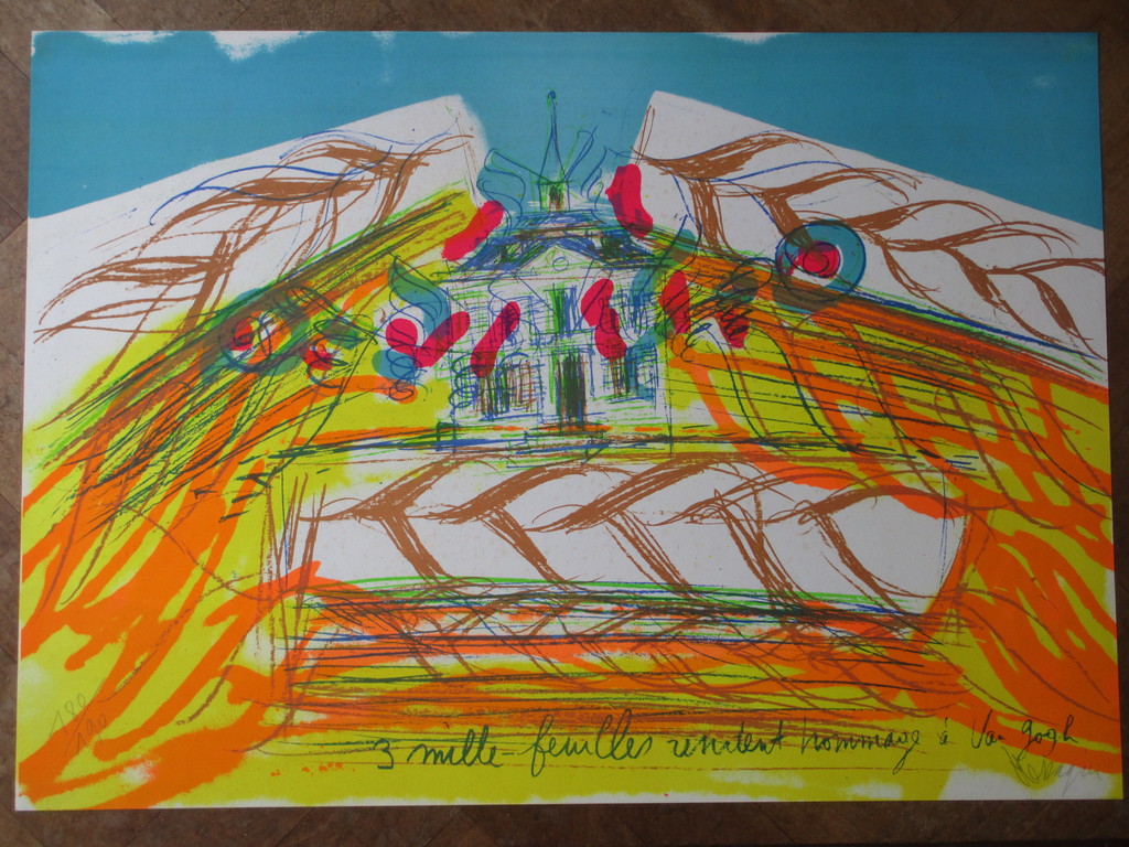 Jean Messagier - Jean Messagier, 3 mille feuilles undent hommage a Van Gogh, Kleurenlitho kopen? Bied vanaf 1!
