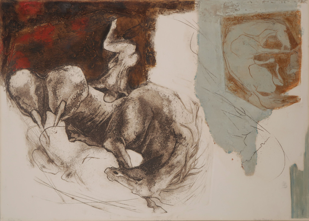 Ru van Rossem: Ets, Rodeo - Ingelijst kopen? Bied vanaf 50!