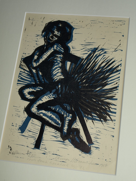 Herman Stammeshaus : houtsnede – Ballerina – Gesigneerd & ingelijst - 1958 kopen? Bied vanaf 25!