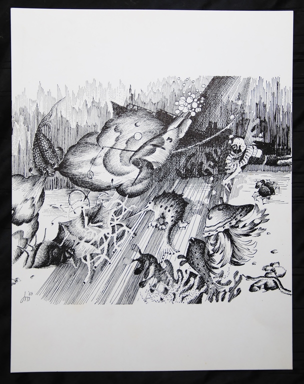 Jo Manders, Onderwaterwereld, steendruk kopen? Bied vanaf 25!