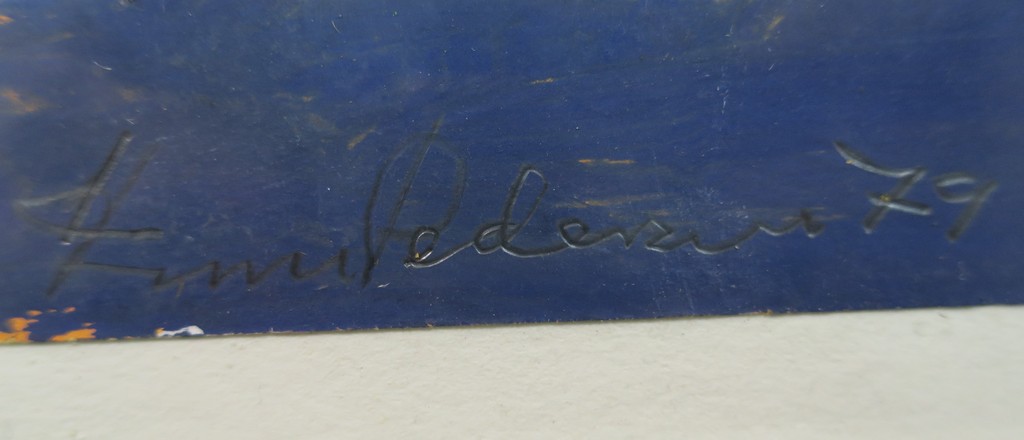 Finn Pedersen: Acryl en Aquarel op papier, Z.T. CoBrA figuren - Ingelijst kopen? Bied vanaf 150!