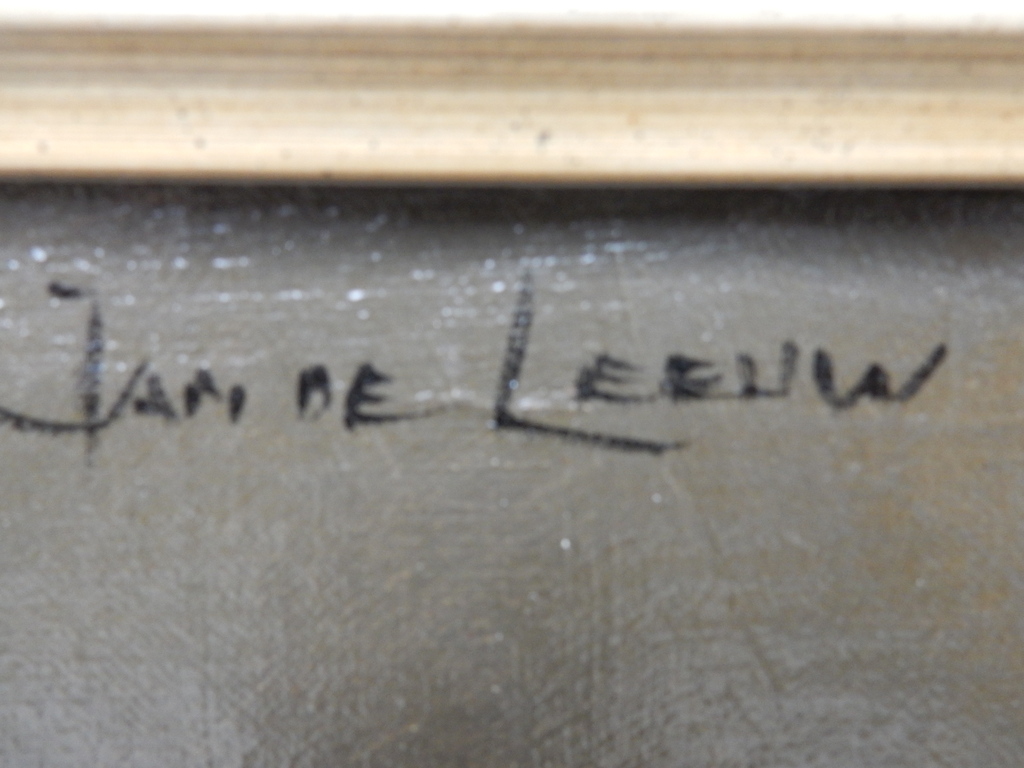 Jan de Leeuw, stilleven, met chrysanten in vaas met appels,olieverf op doek kopen? Bied vanaf 100!