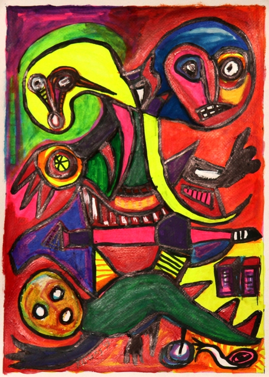 William Remory - William Remory - Origineel gesigneerd en ingelijst werk - Acryl op zwaar papier verkocht voor € 175!