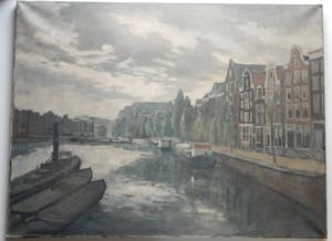 Willem Fekken - Willem Fekken (1908-1999) - Olieverf Amsterdam kopen? Bied vanaf 240!