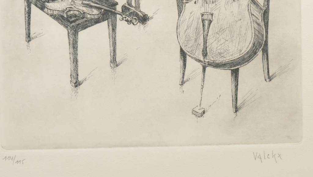 Petrus Valckx: Ets, Instrumenten - Ingelijst kopen? Bied vanaf 35!