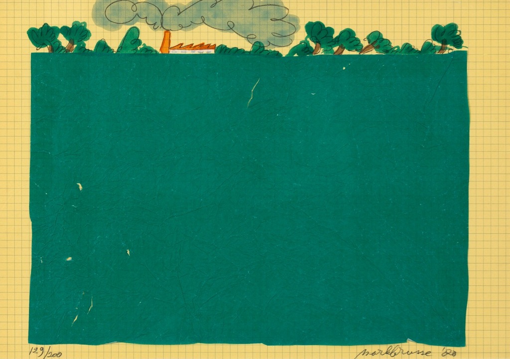 Mark Brusse: Litho en Collage, Z.T. Fabriek - Ingelijst kopen? Bied vanaf 1!