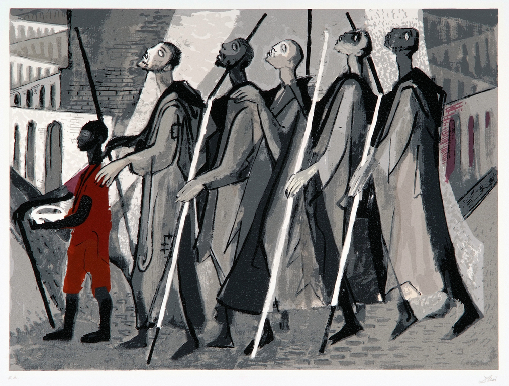 Dries Van den Broeck - Kleine Jongen Leidt Blinden - zeefdruk - E/A ex. - 1995 kopen? Bied vanaf 25!