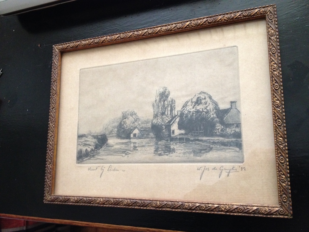 W. Jos. de Gruyter (1899-1979) – Vaart bij Leiden, ets, 1922 kopen? Bied vanaf 10!