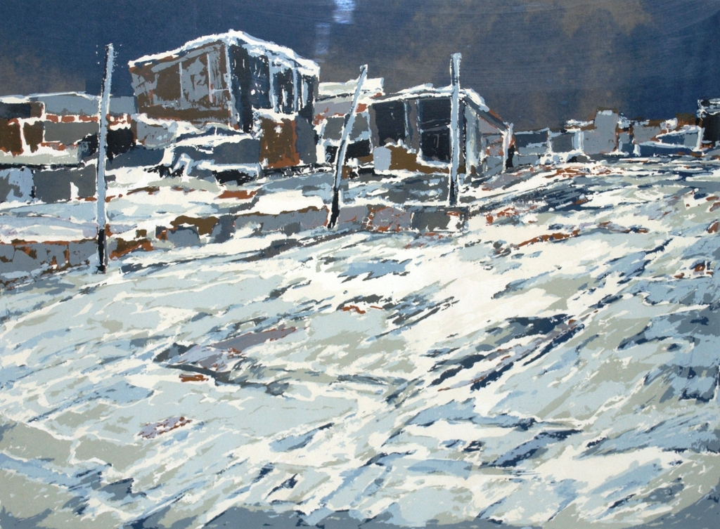 Winterlandschap - zeefdruk oplage 30 - 1977 kopen? Bied vanaf 45!