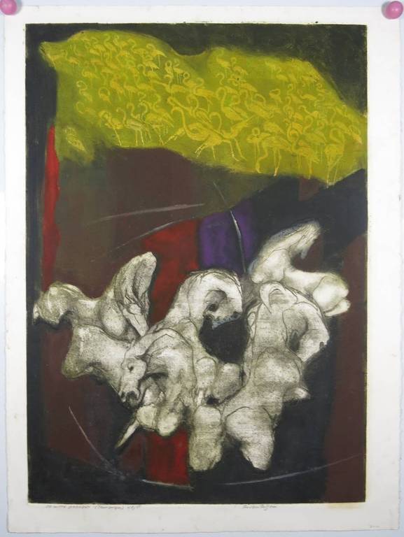 Ru van Rossem: Reliefdruk, ets en aquatint, De witte paarden  kopen? Bied vanaf 180!