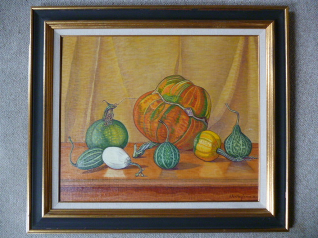 Antoinette van Hoytema - olieverf - Sierpompoenen kopen? Bied vanaf 150!