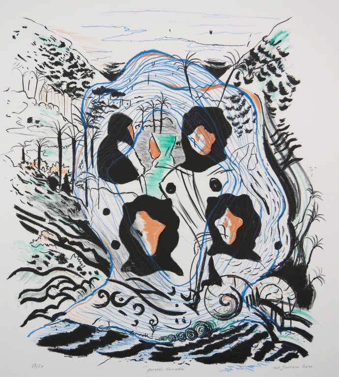 Lot met 4 grafische werken van Nour Edinne Jarram: Litho, Pensees Nomades kopen? Bied vanaf 20!
