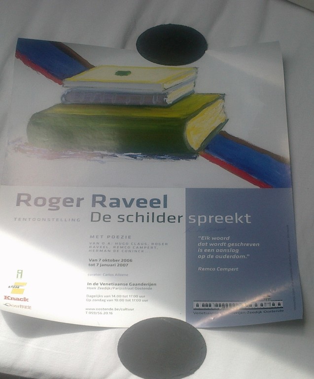 Originele tentoonstellingsaffiche, gehandtekend door Raveel zelf kopen? Bied vanaf 125!