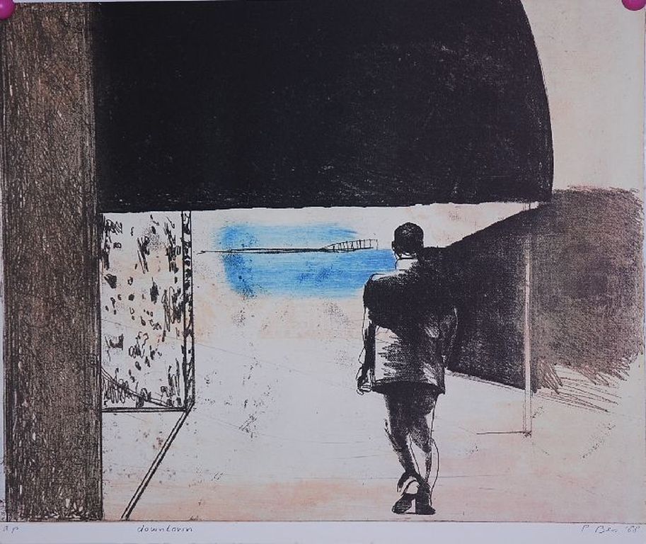 Peter Bes: Kleurenets (vernis mou). Downtown uit 1988 verkocht voor € 50!