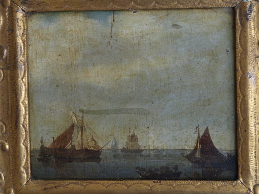 Willem Carl Tengeler : Olieverf op paneel, Vissersboten, Ingelijst - 1826  kopen? Bied vanaf 50!