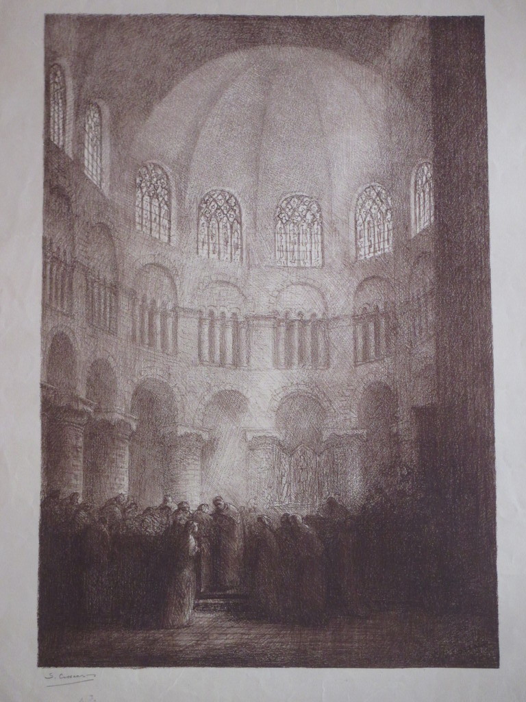 Jan Cossaar, Kerkgang in de Kathedraal, Litho kopen? Bied vanaf 35!