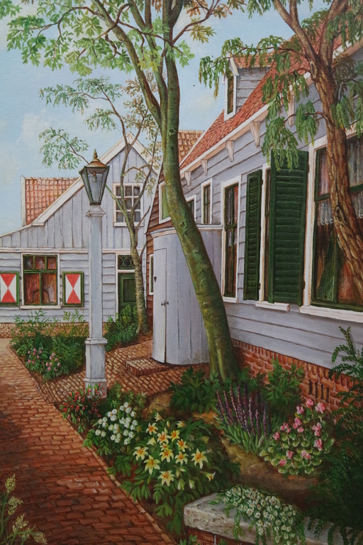 Bart Rietman (1933) - olieverf op doek - straatgezicht verkocht voor € 325!