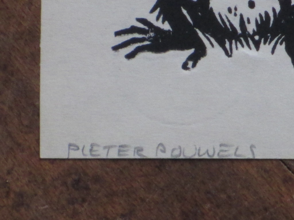 Pieter Pouwels, Aapje met banaan, Houtsnede kopen? Bied vanaf 1!