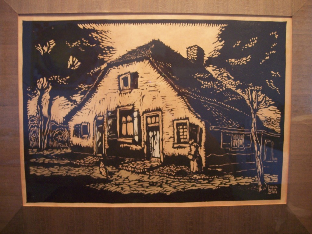Paul van Dam, houtgravure, Boerderij met Boerin kopen? Bied vanaf 20!