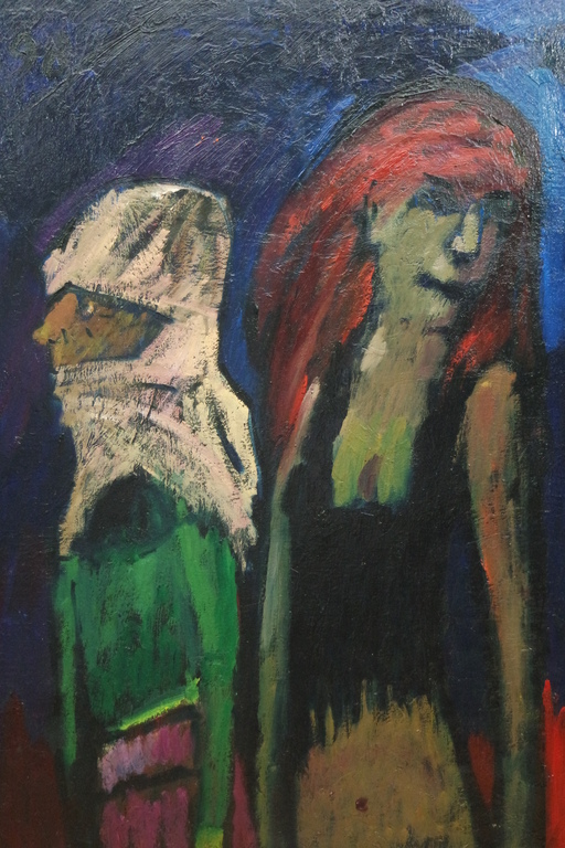 Theo van der Horst (1921-2003) - olieverf op doek - 2 figuren II verkocht voor € 170!