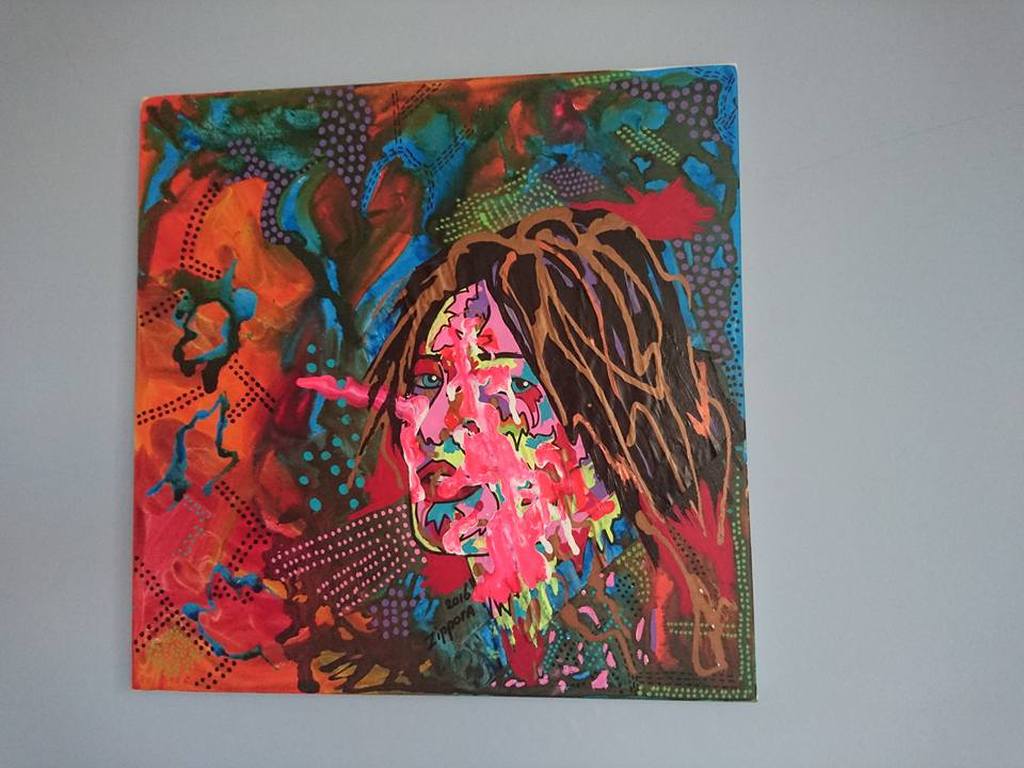 Gemengde techniek op canvas 50/50 cm    Zippora Meijer kopen? Bied vanaf 40!