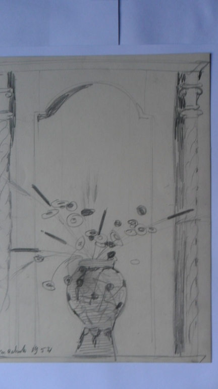 Delmotte Marcel, potloodtekening, gesigneerd kopen? Bied vanaf 40!