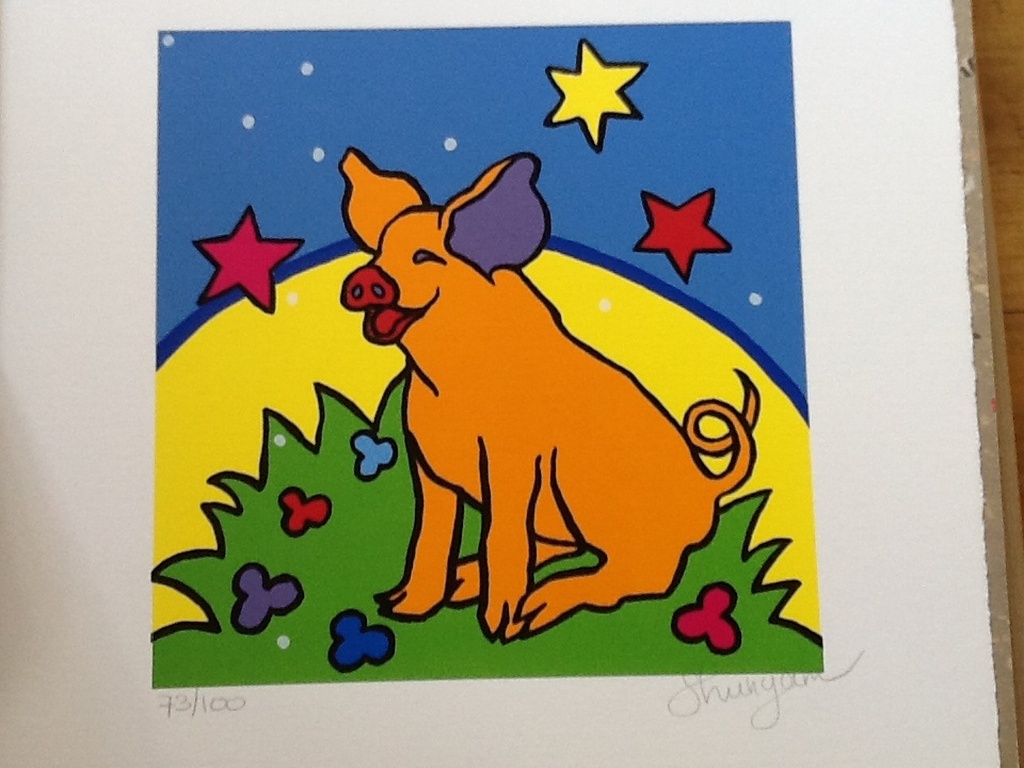 Shunyam,zeefdruk,LOVE AT FIRST SIGHT verkocht voor € 50!