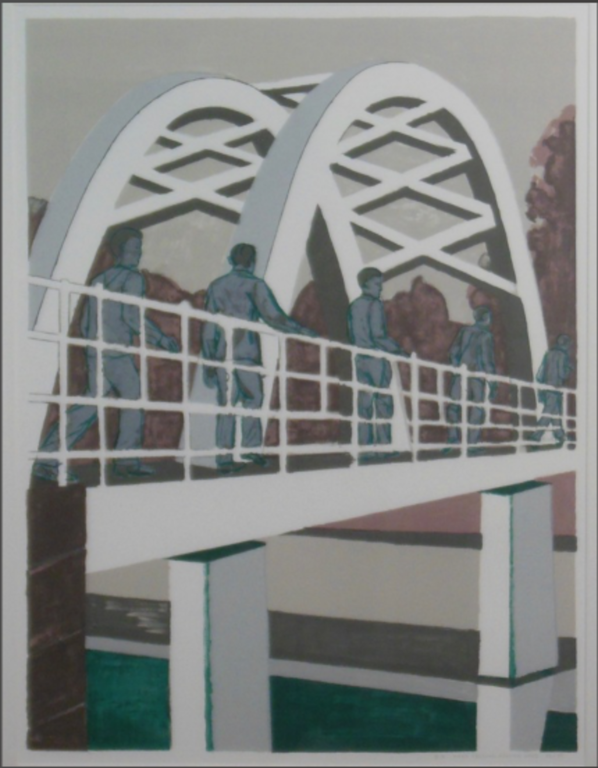 Hans Ebeling Koning: Zeefdruk, Brug R. -Ingelijst kopen? Bied vanaf 35!