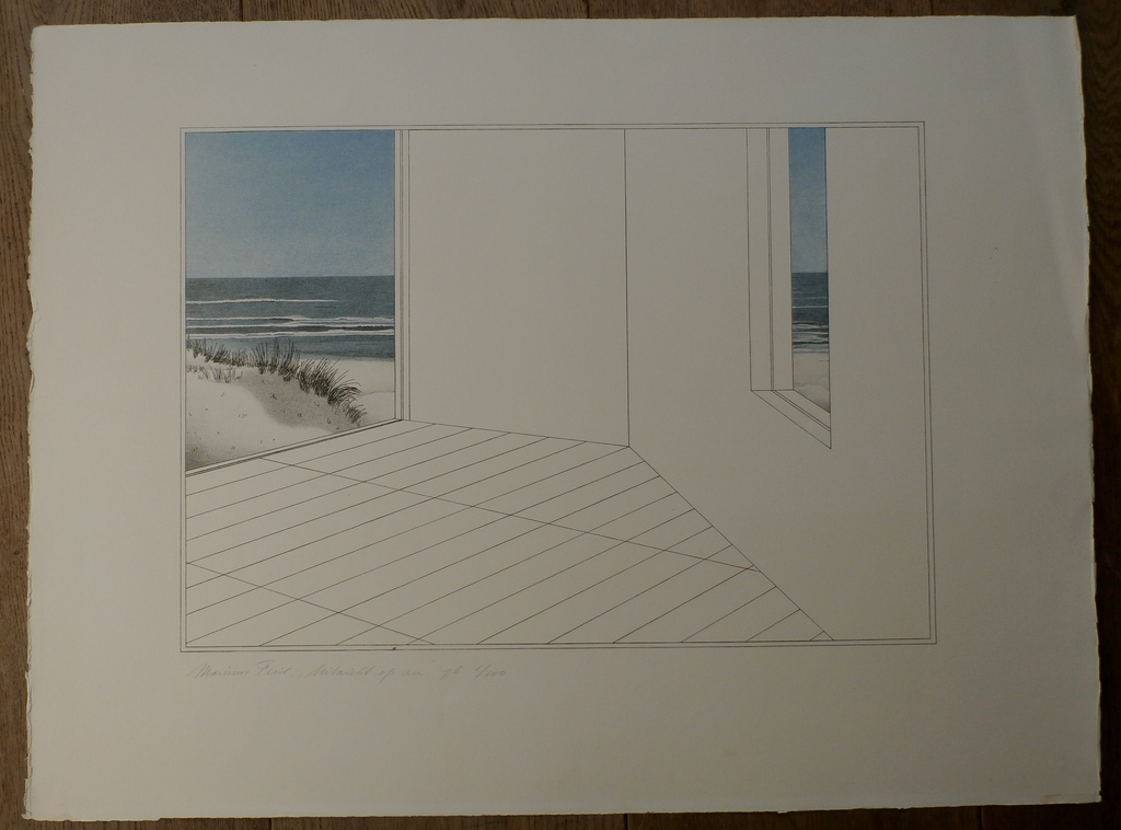 Marinus Fuit, zeefdruk: uitzicht op zee, handgesigneerd, 1976 kopen? Bied vanaf 60!