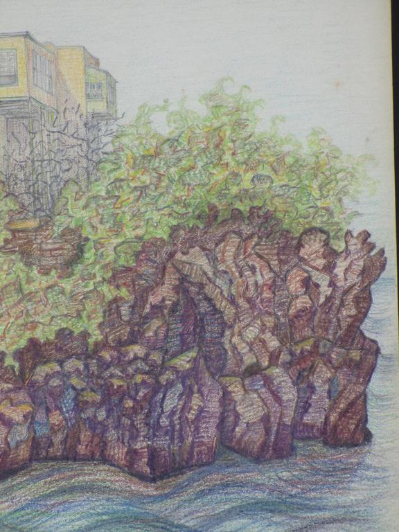 Antoinette van Hoytema, Mediterraan kustgezicht, Kleurtekening kopen? Bied vanaf 40!