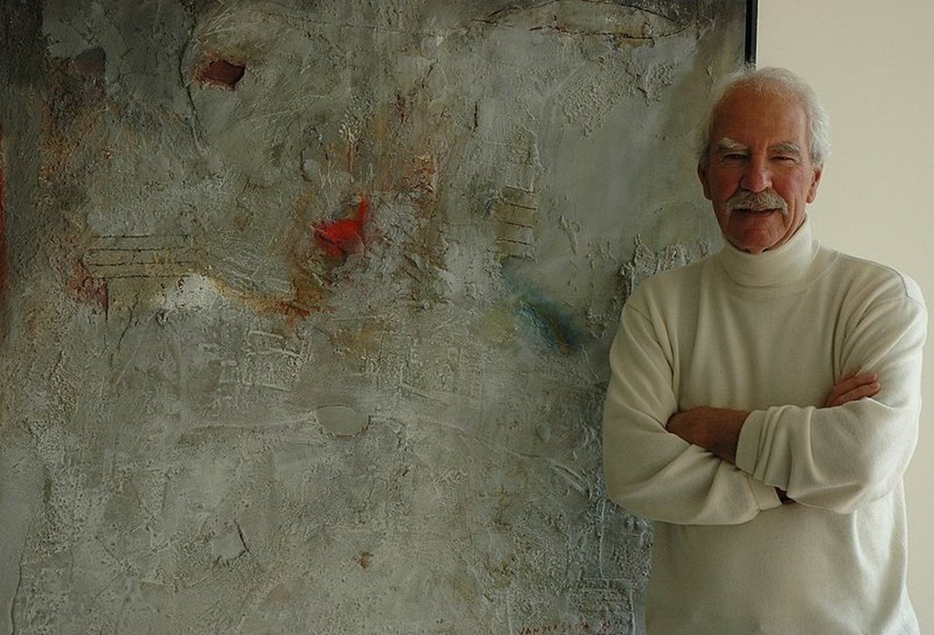 Laatste keer: Jan van der Ster - Abstract, acrylverf op doek (ingelijst, groot!) kopen? Bied vanaf 375!