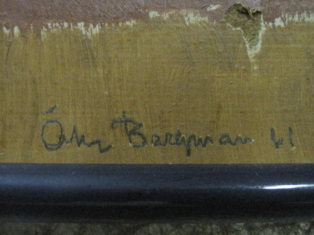 gesigneerd Bergman - "landschap met huizen" olieverf op board 1961 kopen? Bied vanaf 1!