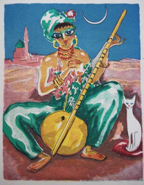 Kees van Dongen, Houtgravure uit Mille Nuits et un Nuit 1955 verkocht voor € 50!