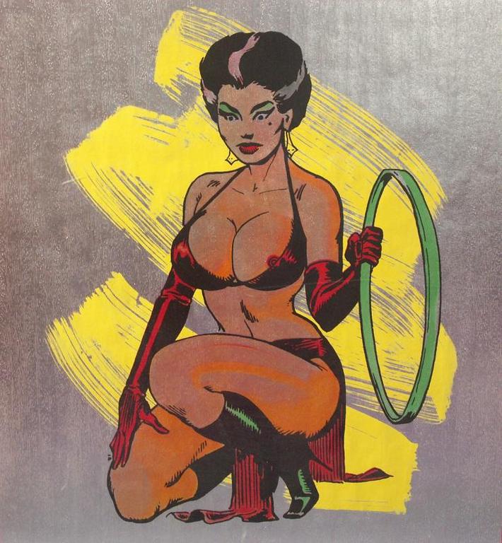 Allen Jones - ALLEN JONES - Right-hand Lady - Seriegraph on metallic wallpaper - 1972 verkocht voor € 120!