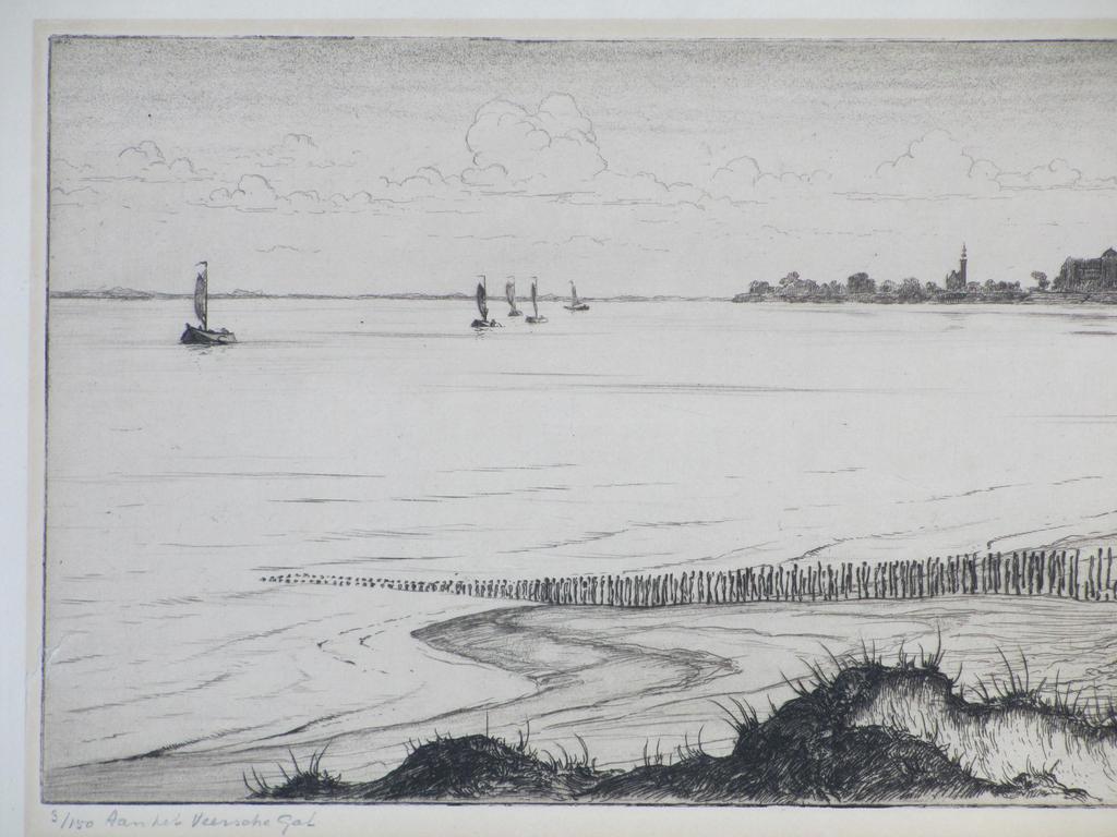 Johan Hemkes, Aan het Veersche Gat, Ets kopen? Bied vanaf 65!