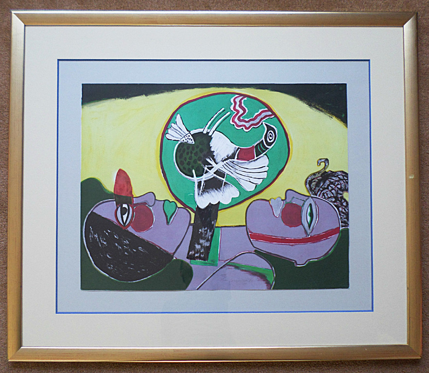Corneille - Deux femmes et un oiseau, litho (professioneel ingelijst, groot) kopen? Bied vanaf 195!