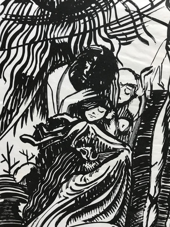 Ernst Fuchs - Sebastian - Uit: Kataklysmen - Linosnede kopen? Bied vanaf 165!