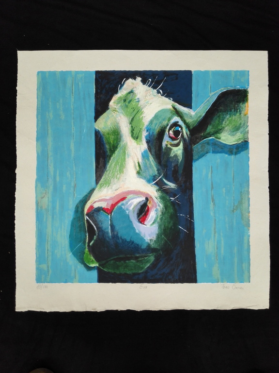 Theo Onnes, zeefdruk op handgeschept papier, Titel: Eva verkocht voor € 75!