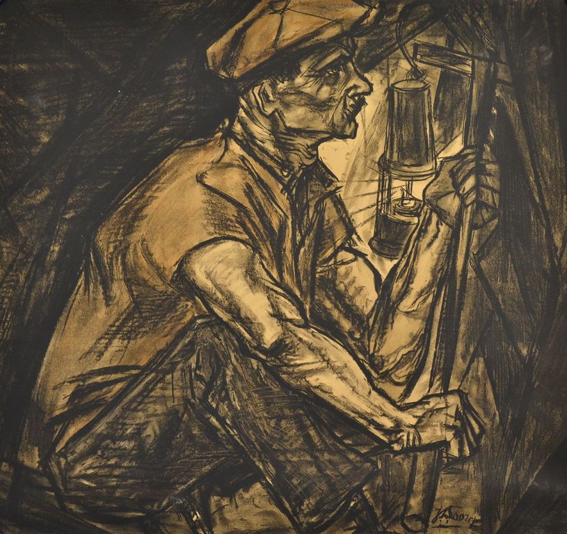 Jan Toorop: Litho. Mijnwerker kopen? Bied vanaf 150!