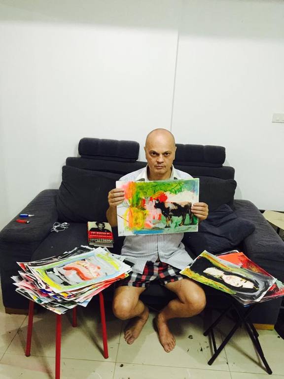 Peter Klashorst - Koe - gemengde techniek op papier - gesigneerd - 2015 kopen? Bied vanaf 1!