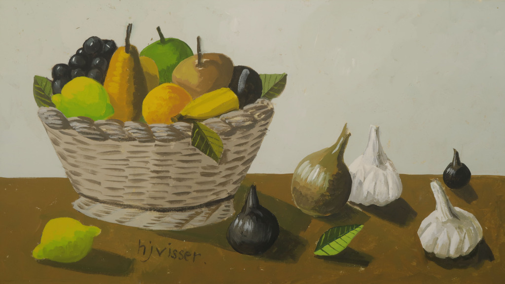 Hendrik Jan Visser: Gouache, Fruitmand kopen? Bied vanaf 20!