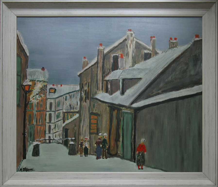 A.Stijnen, olieverf op paneel, naar Utrillo kopen? Bied vanaf 25!