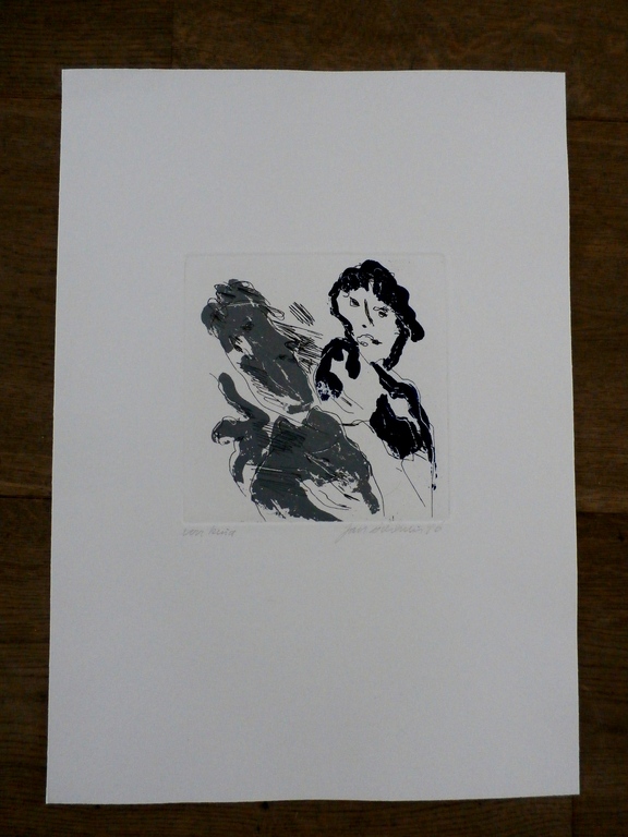 Jan Sierhuis - ets/aquatint - 1996 - met opdracht: voor Rina kopen? Bied vanaf 65!