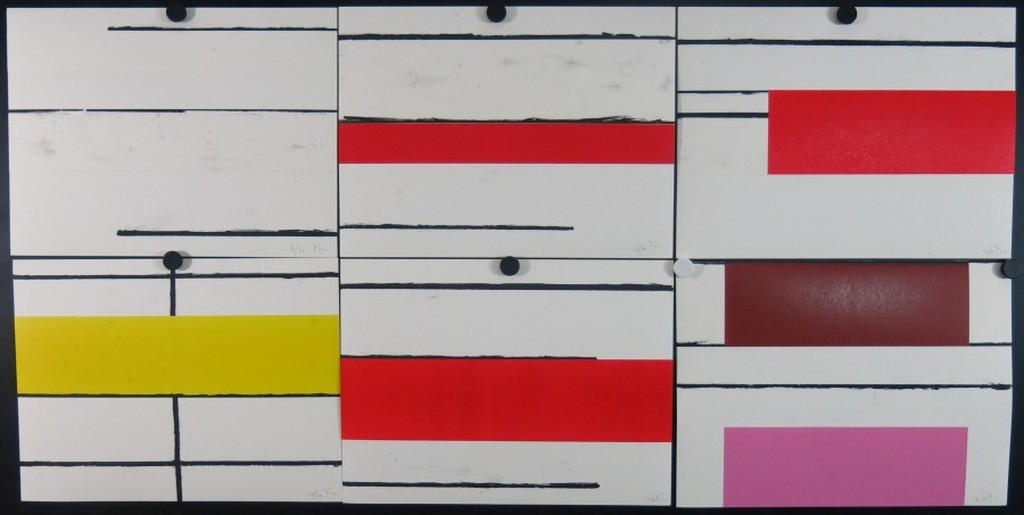 Piet Tuytel: 6x Litho en collage (set), Abstracte compositie kopen? Bied vanaf 200!