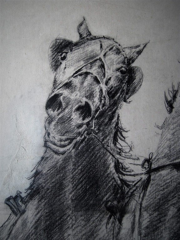 Grote en mooie Piet Klaasse (1918-2001) Houtskooltekening "span Paarden" gesign  kopen? Bied vanaf 1!