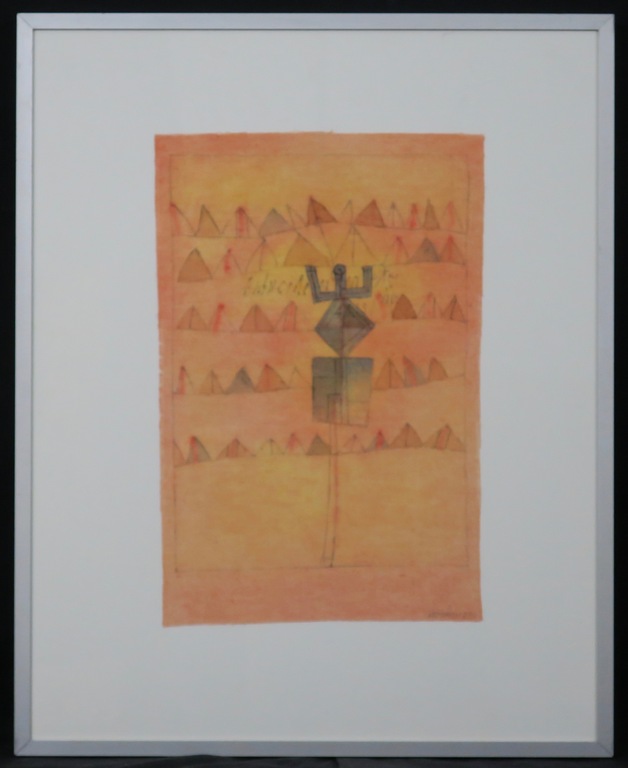 Gerrit Veenhuizen: Tempera op doek, Zonder titel - Ingelijst kopen? Bied vanaf 1!